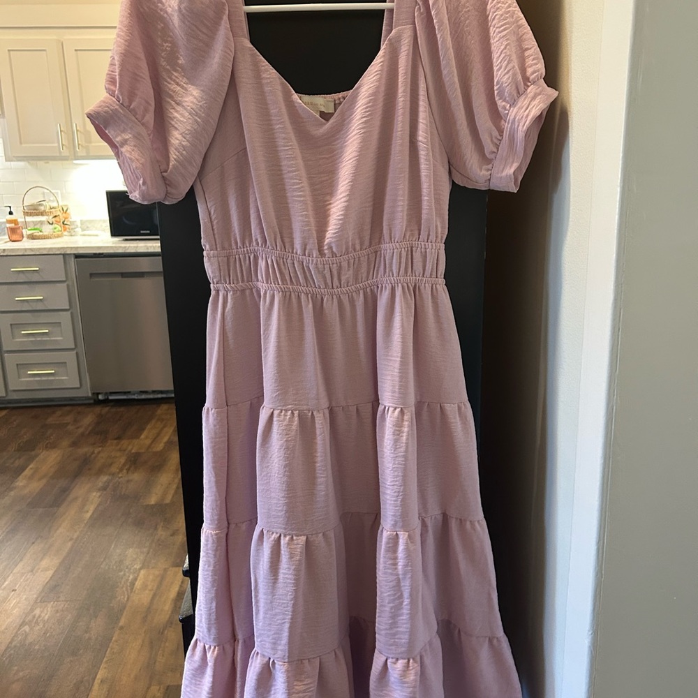 Pink Puff Sleeve Dress